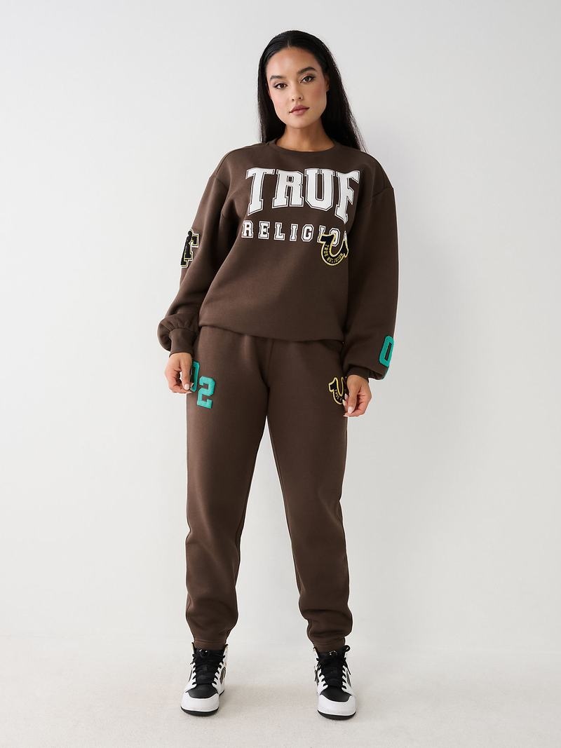 True Religion Logo Patch Relaxed Jogginghose Damen Tiefesgelb | 25701UGJB