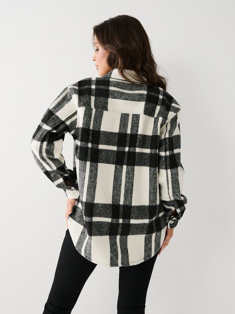 True Religion Plaid Jacke Damen Schwarz | 13645MUWQ