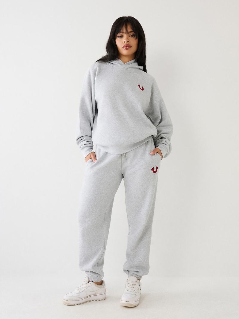 True Religion Relaxed Logo Jogginghose Damen Grau | 90352FOYJ