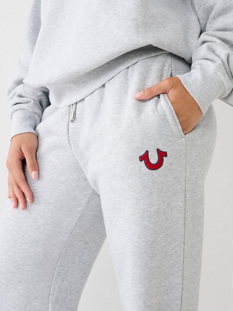 True Religion Relaxed Logo Jogginghose Damen Grau | 90352FOYJ