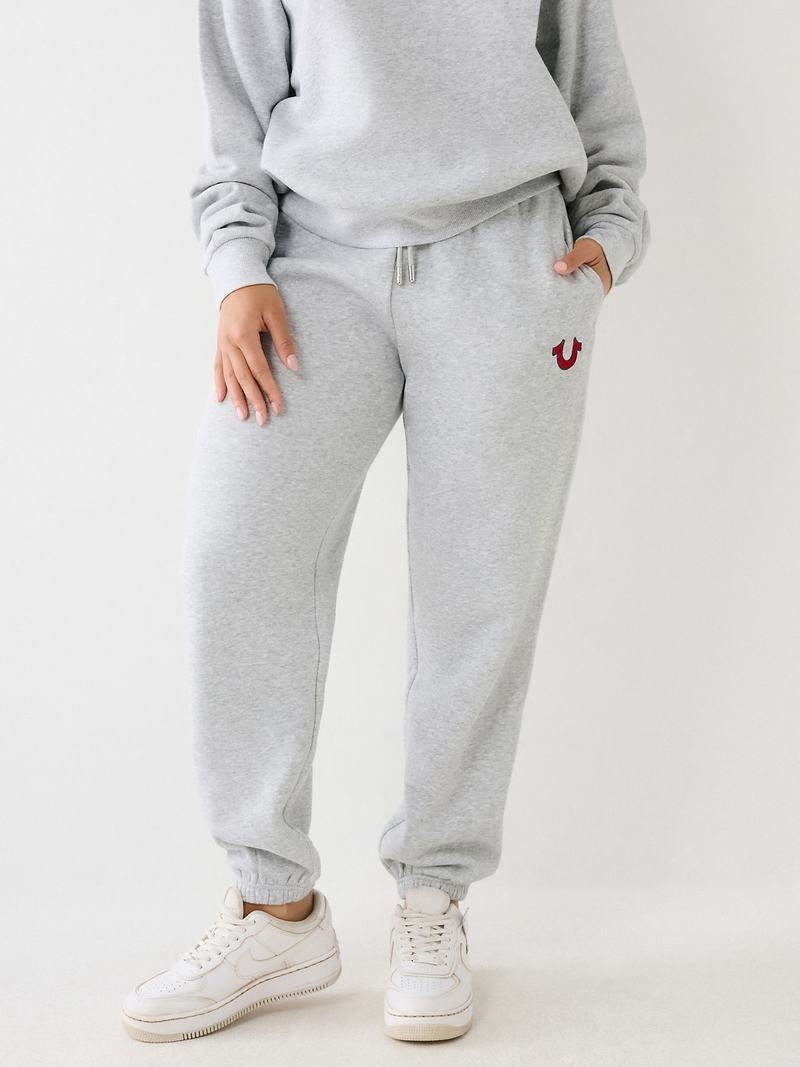 True Religion Relaxed Logo Jogginghose Damen Grau | 90352FOYJ