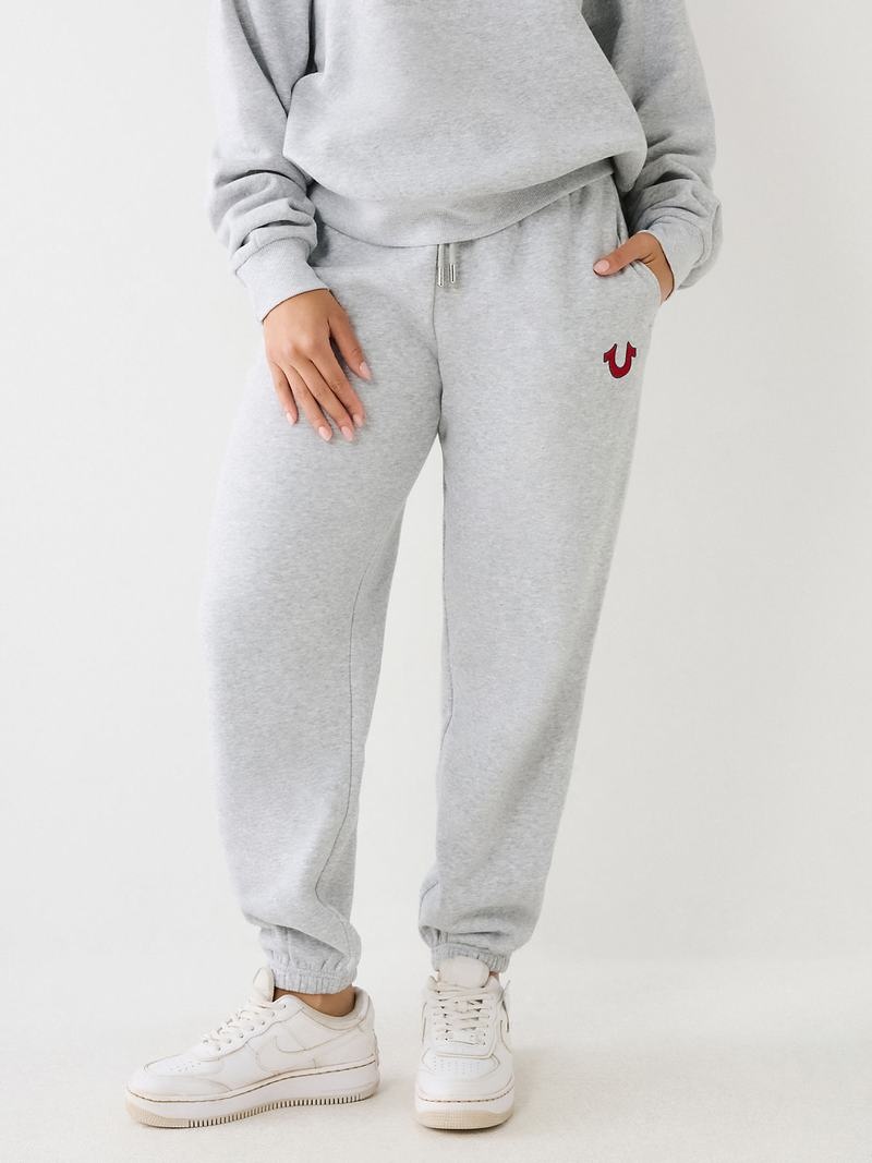 True Religion Relaxed Logo Jogginghose Damen Grau | 90352FOYJ