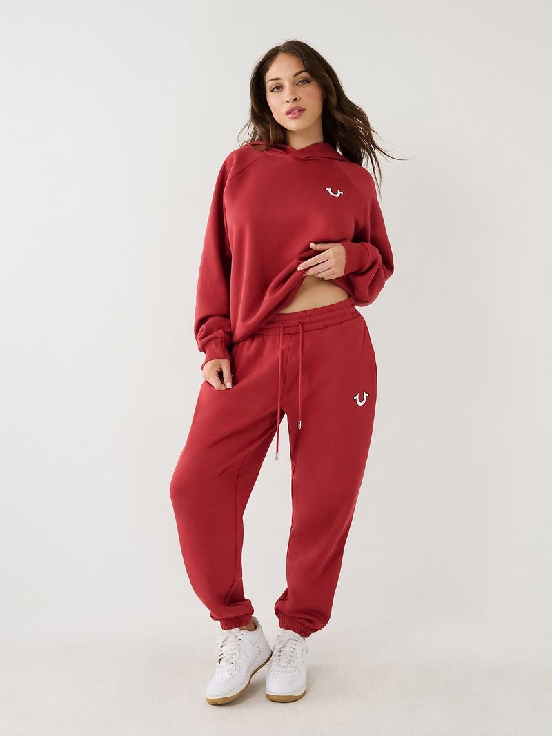 True Religion Relaxed Logo Jogginghose Damen Rot | 45802MSPD