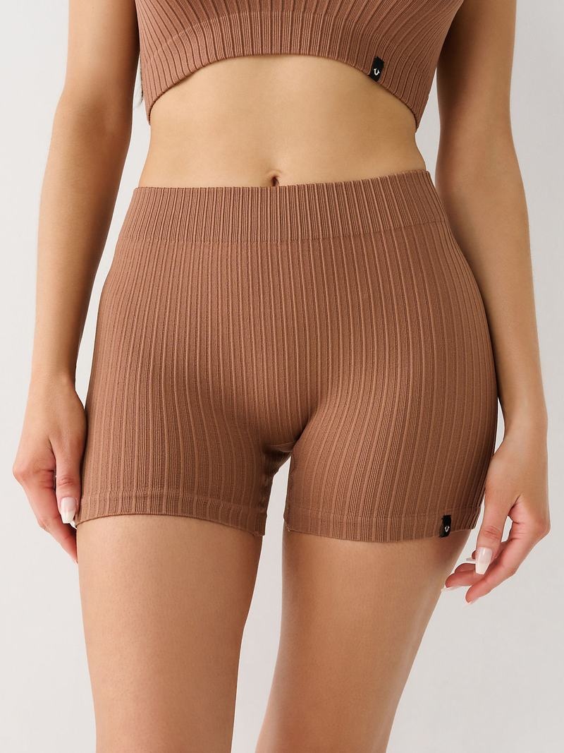 True Religion Seamless Bike Kurze Hose Damen Beige | 78912VNBO