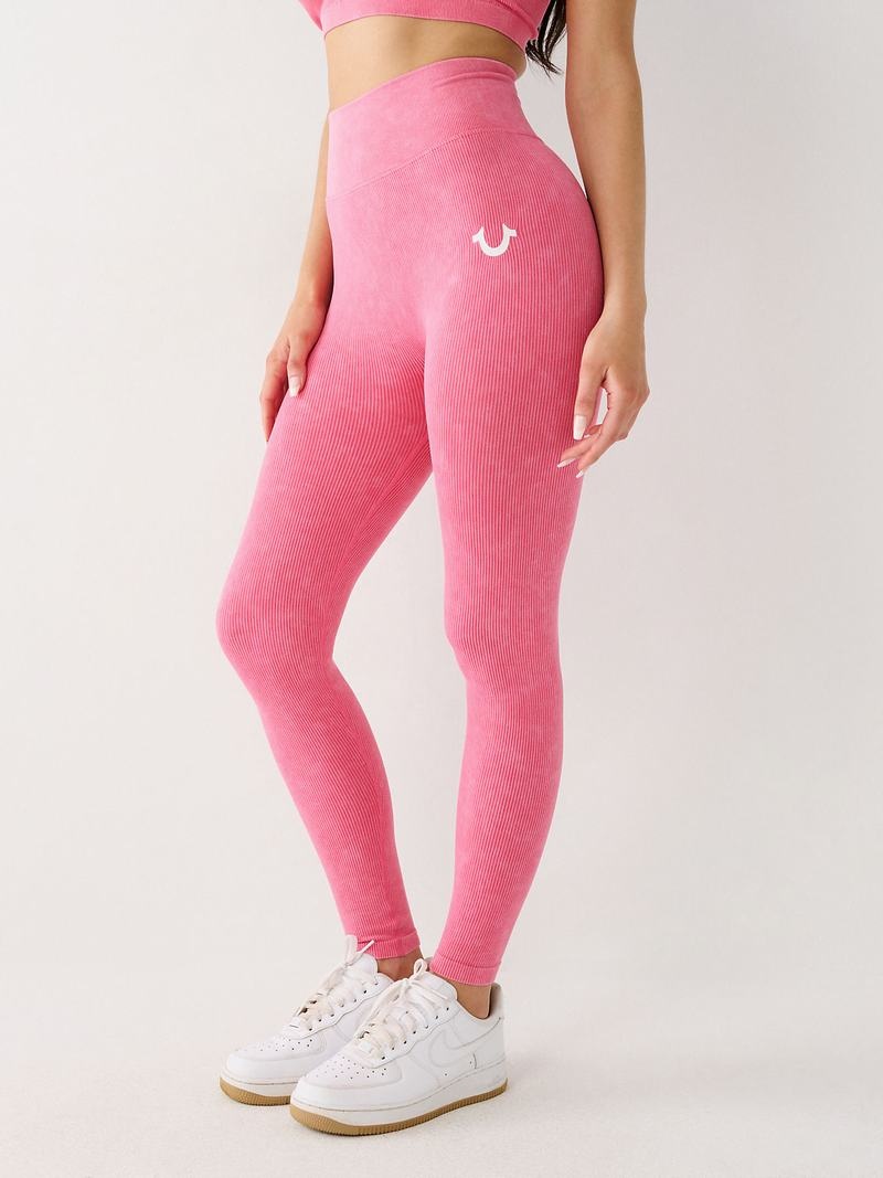 True Religion Seamless Leggings Damen Rosa | 42501TKCE