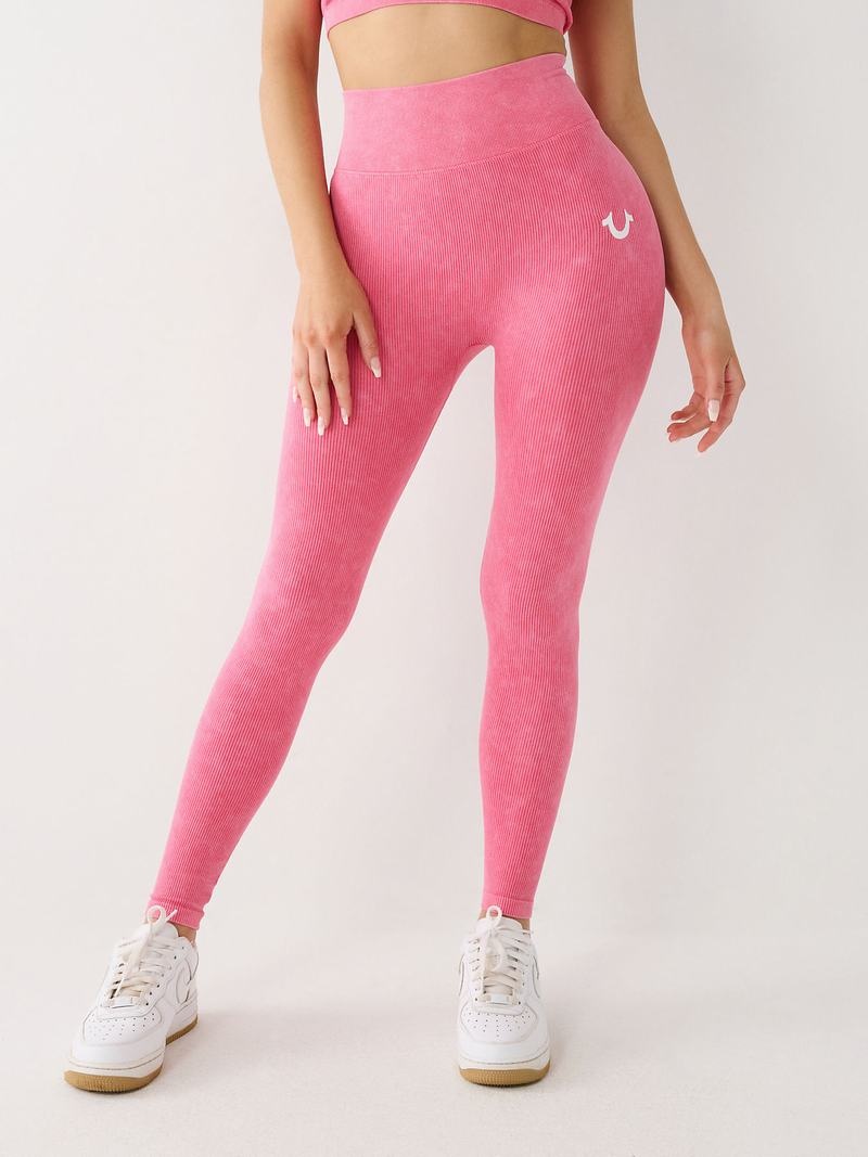 True Religion Seamless Leggings Damen Rosa | 42501TKCE