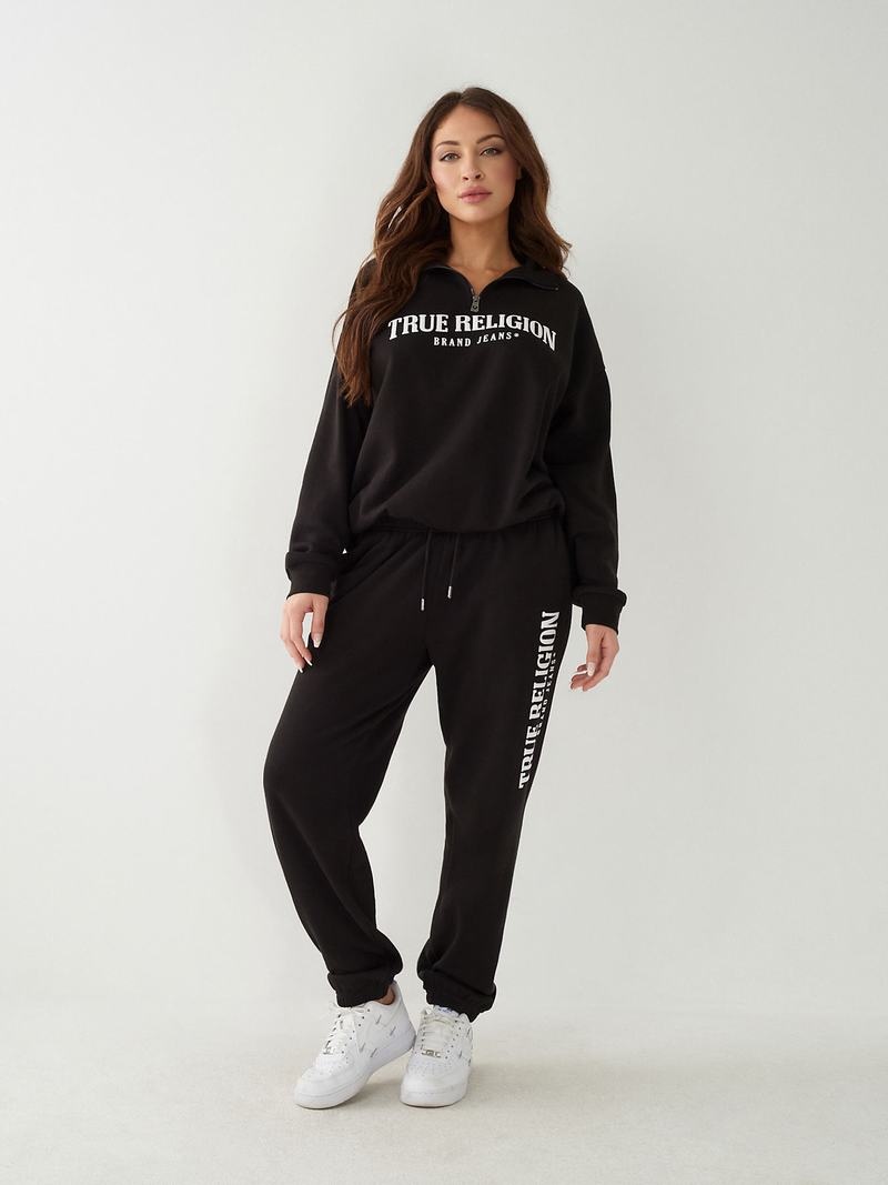 True Religion True Logo Jogginghose Damen Schwarz | 09285GPZU