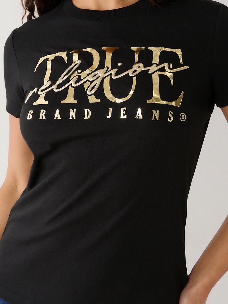 True Religion True Logo T-Shirts Damen Schwarz | 74382AVUT