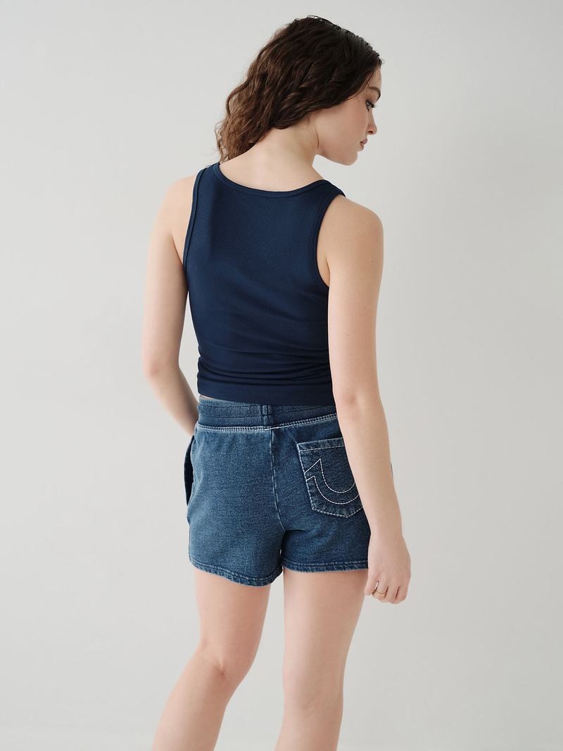 True Religion True Logo Tanktop Damen Navy Blau | 23879TPCH