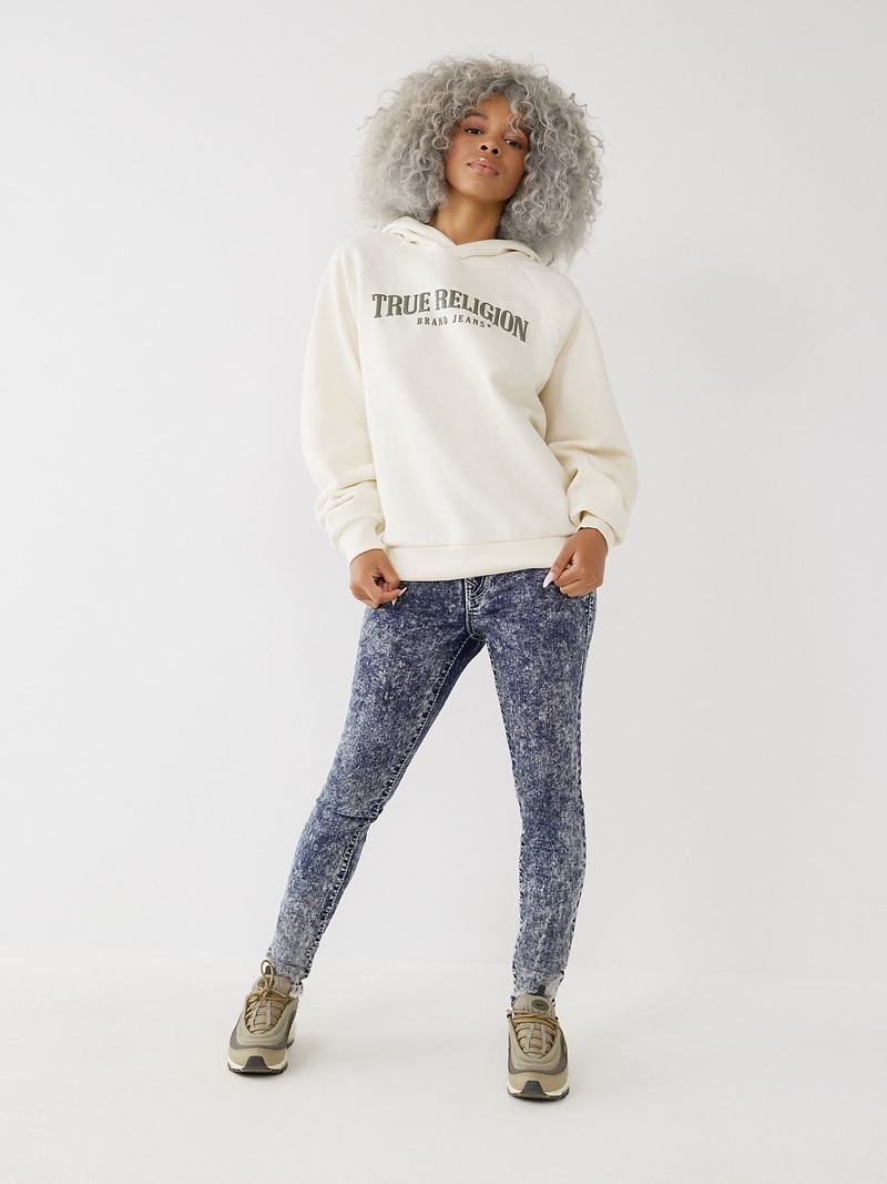 True Religion True Relaxed Hoodie Damen Weiß | 28350QRJP