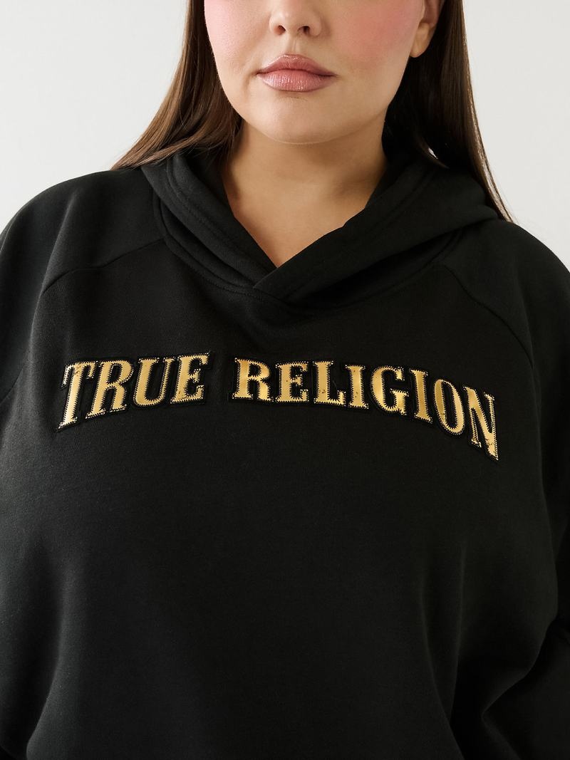 True Religion True Relaxed Hoodie Damen Schwarz | 51369RPCU