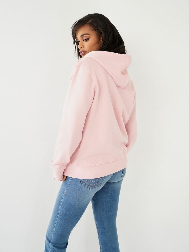 True Religion True Relaxed Zip Hoodie Damen Rosa | 13685TQRZ