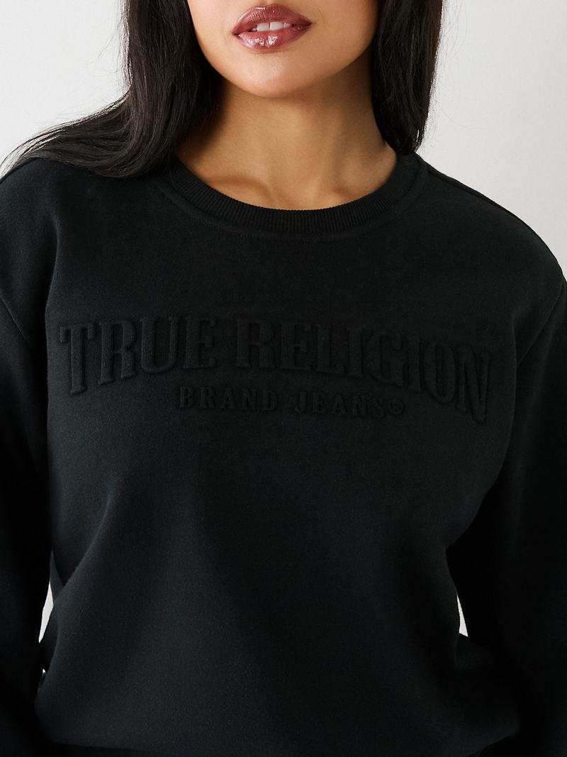 True Religion True Ruched Relaxed Sweatshirt Damen Schwarz | 56203UCTH