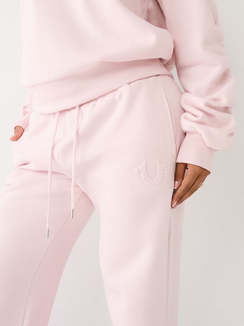 True Religion Weite Leg Logo Jogginghose Damen Rosa | 39564RKLV