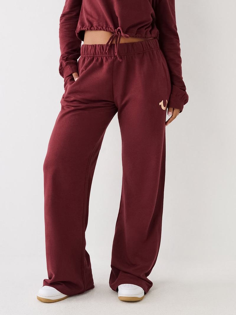 True Religion Weite Leg Lounge Hose Damen Bordeaux | 63975WLJH