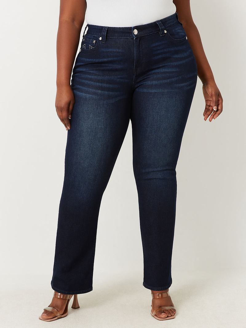 True Religion Plus Becca High Rise Bootcut Jeans Damen Navy | 90251XQOT