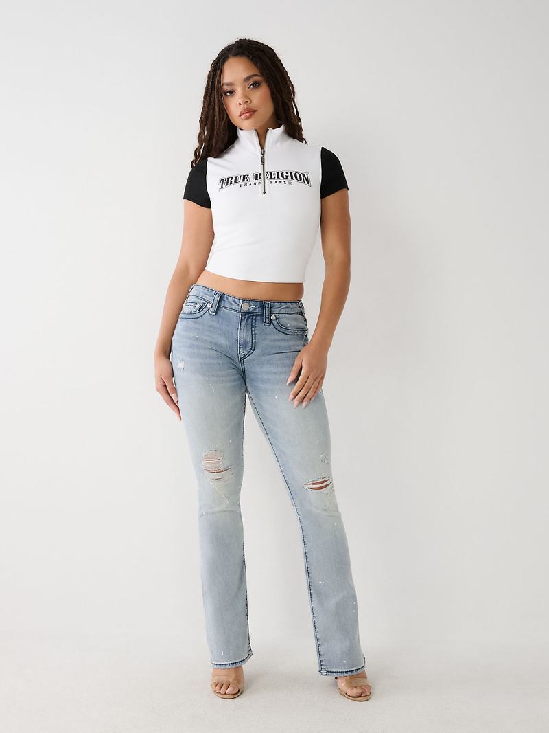 True Religion Becca Big T Stitch Bootcut Jeans Damen Aquarius | 91486YSVX