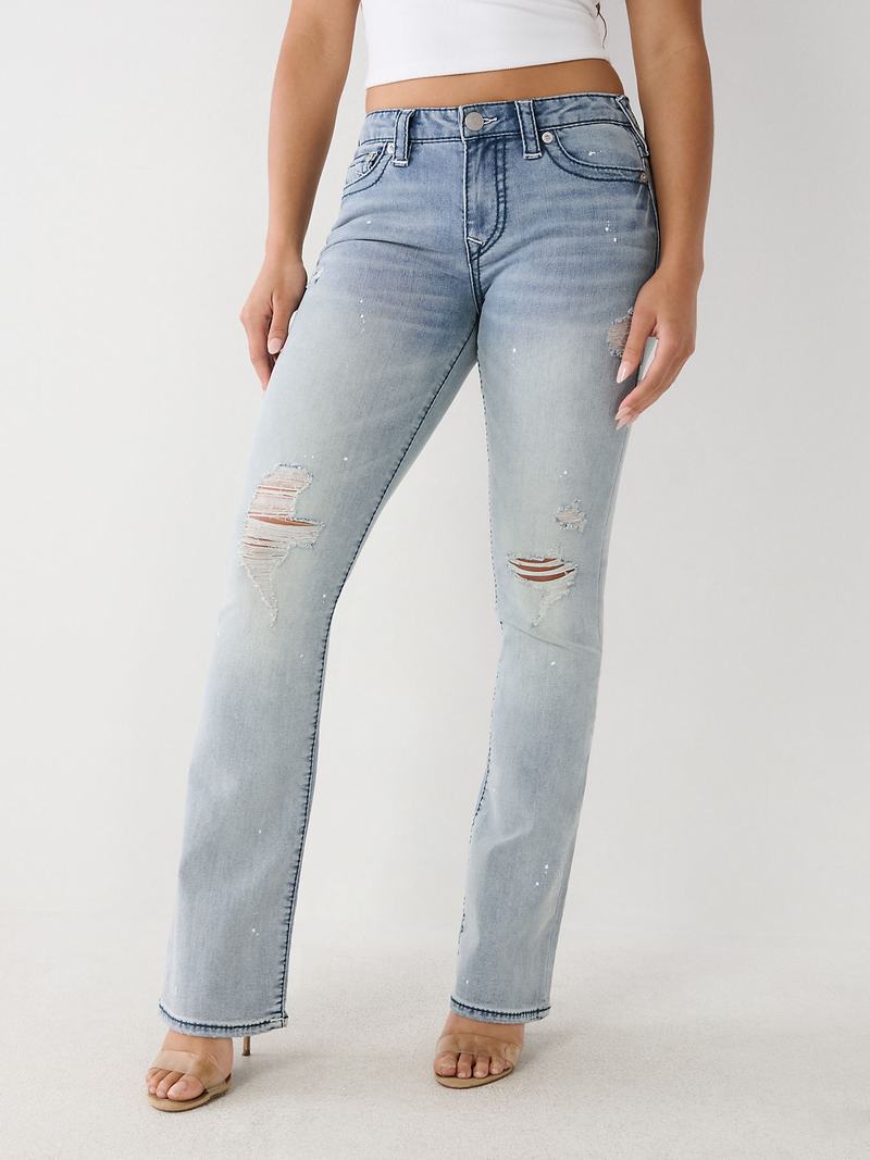 True Religion Becca Big T Stitch Bootcut Jeans Damen Aquarius | 91486YSVX