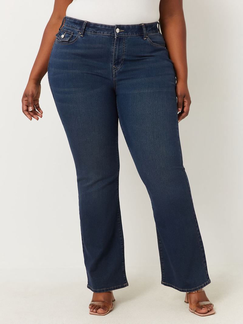 True Religion Plus Becca Crystal Bootcut Jeans Damen Navy | 12573YSGA