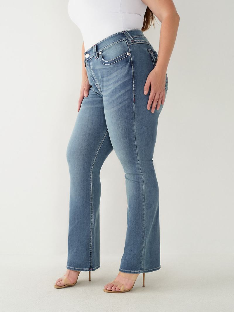 True Religion Plus Becca Big T Stitch Bootcut Jeans Damen Waschen | 31065YQIB