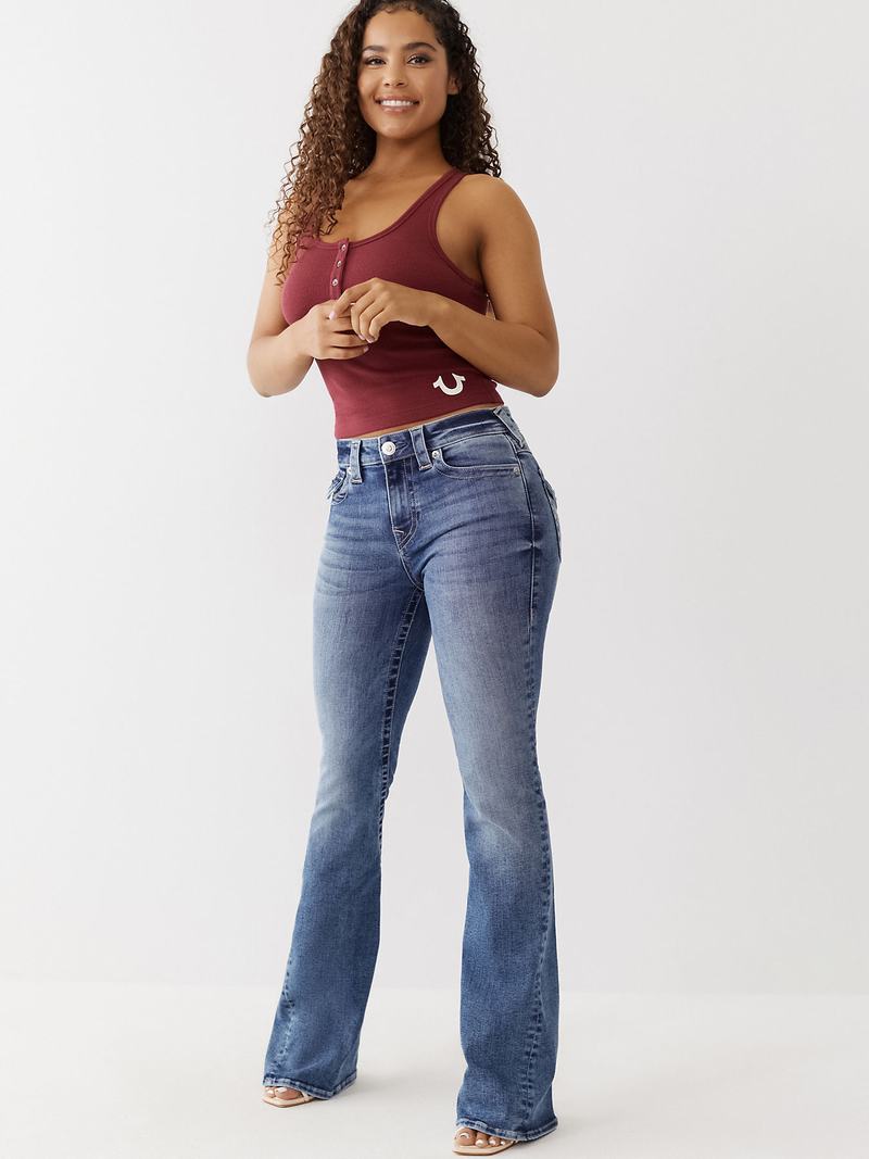 True Religion Joey Flare Jeans Damen Waschen | 89243OSAX