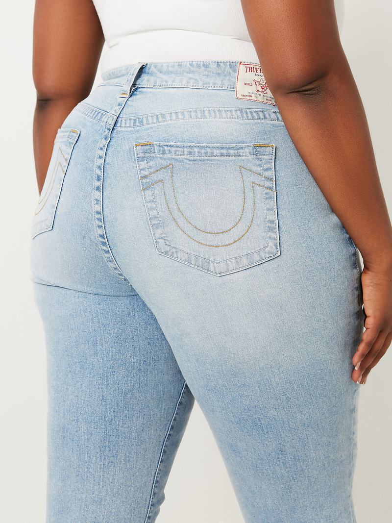 True Religion Plus Sarah High Rise Straight Jeans Damen Hellblau | 30912GQZI