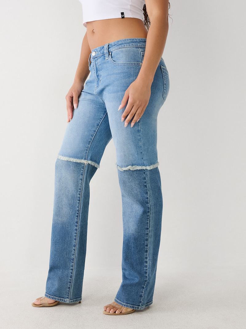 True Religion Paneled Straight Jeans Damen Waschen | 95182RYAV