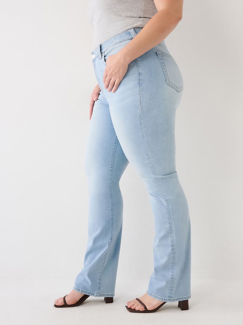 True Religion Plus Billie Straight Jeans Damen Hellwaschen | 61384AGZR