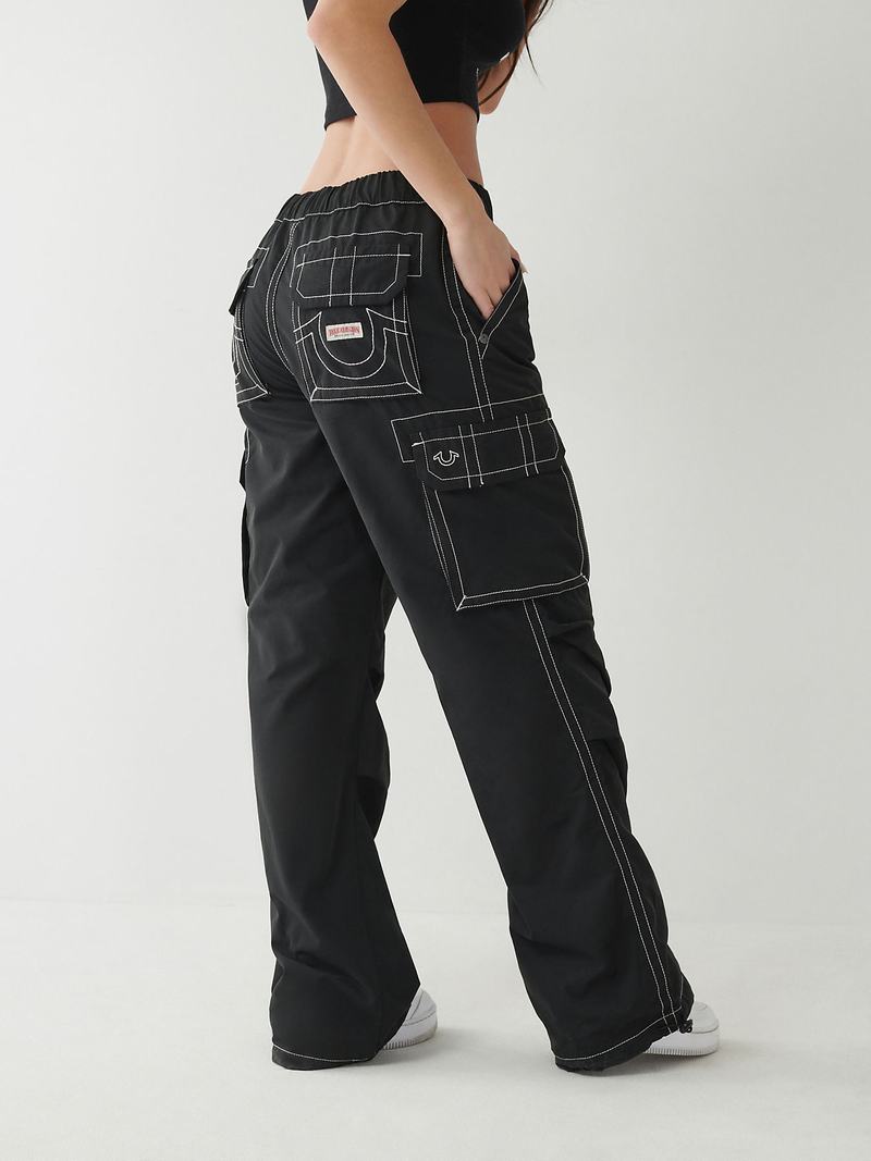 True Religion Bobbi Cargohose Damen Schwarz | 24385KRDP