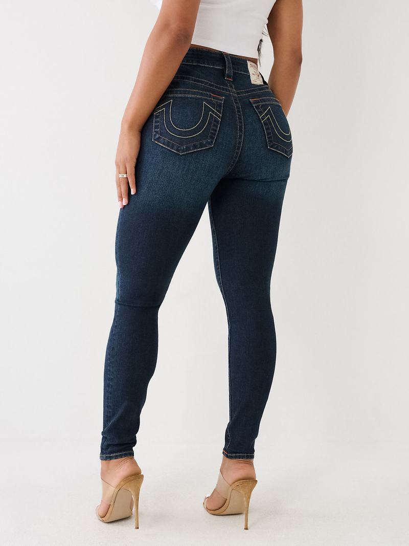 True Religion Jennie High Rise Curvy Skinny Jeans Damen Dunkelwaschen | 27506LEFI