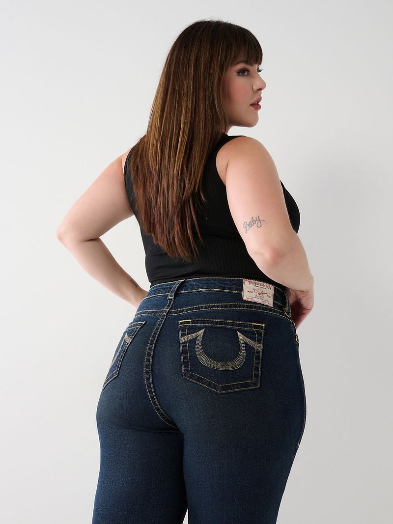 True Religion Plus Jennie Mid Rise Curvy Skinny Jeans Damen Aizome | 96721TLNB