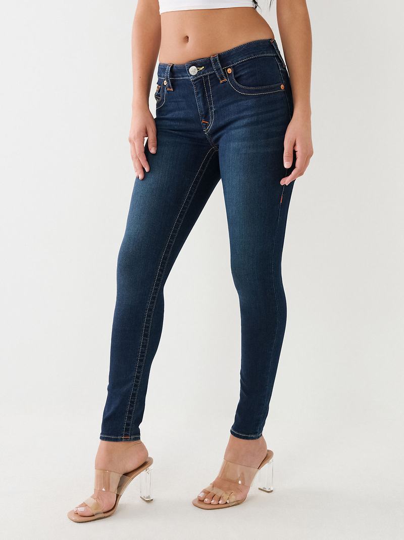 True Religion Jennie Mid Rise Curvy Skinny Jeans Damen Indigo | 45236QURI