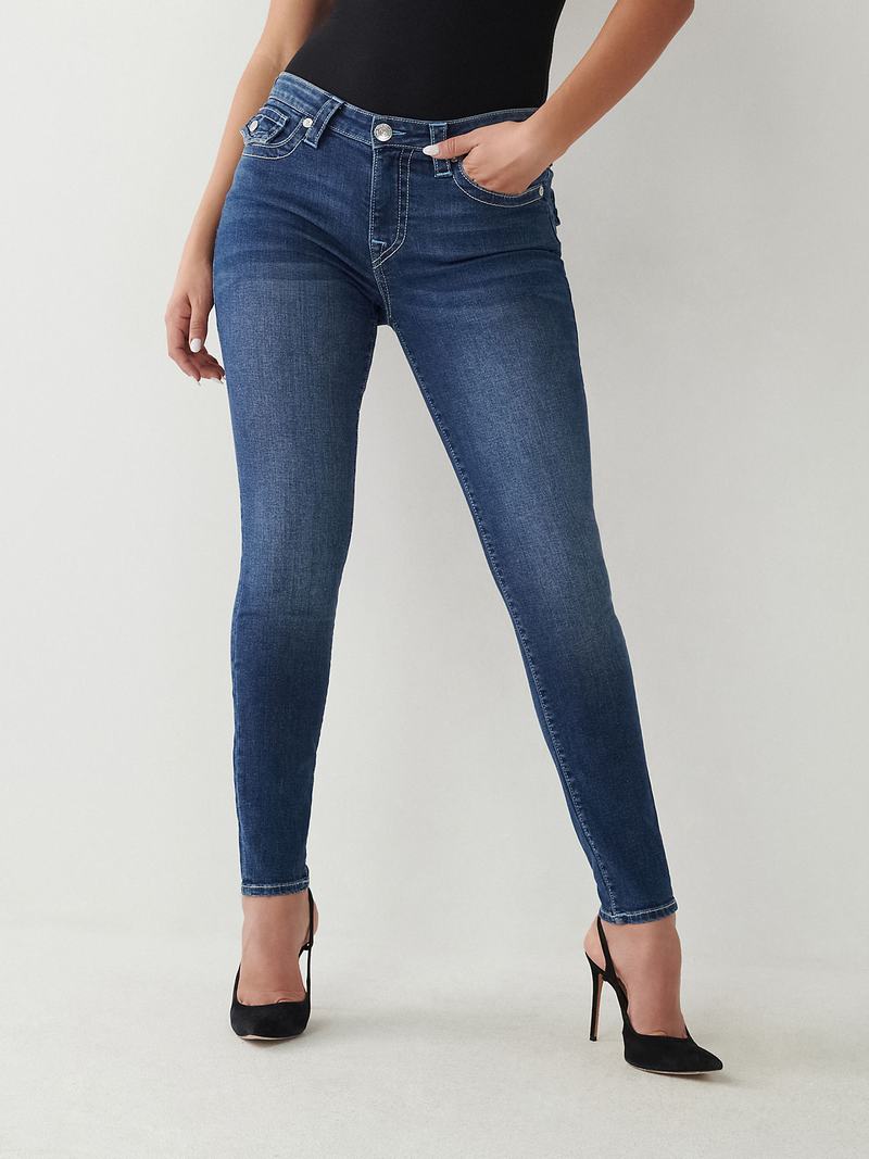 True Religion Jennie Mid Rise Curvy Skinny Jeans Damen Dunkelwaschen | 63490PGNX