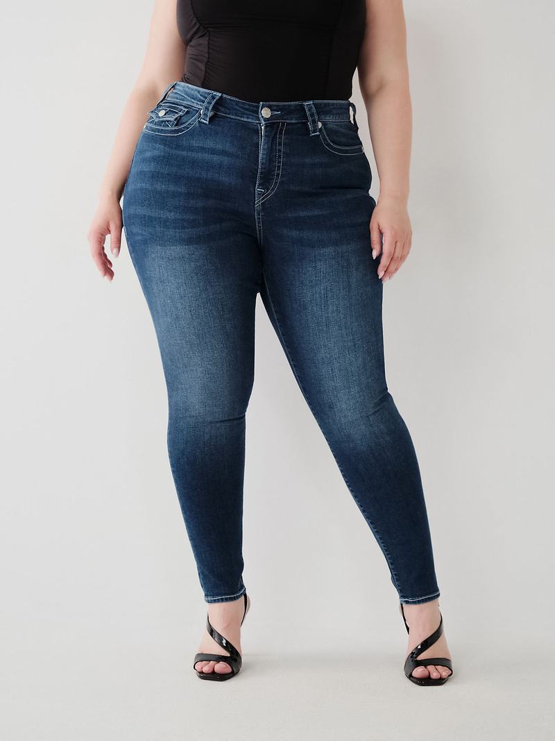 True Religion Jennie Mid Rise Curvy Skinny Jeans Damen Dunkelwaschen | 63490PGNX