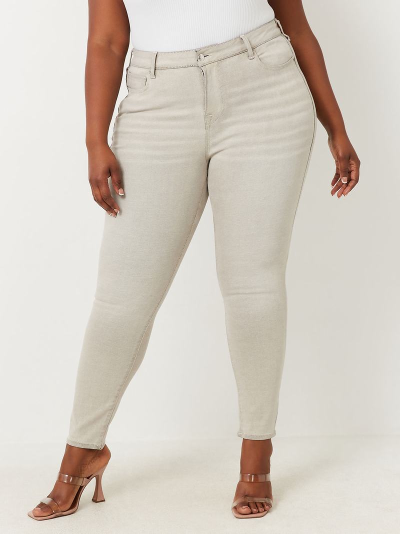 True Religion Plus Jennie Mid Rise Skinny Jeans Damen Grau | 21904NFUH