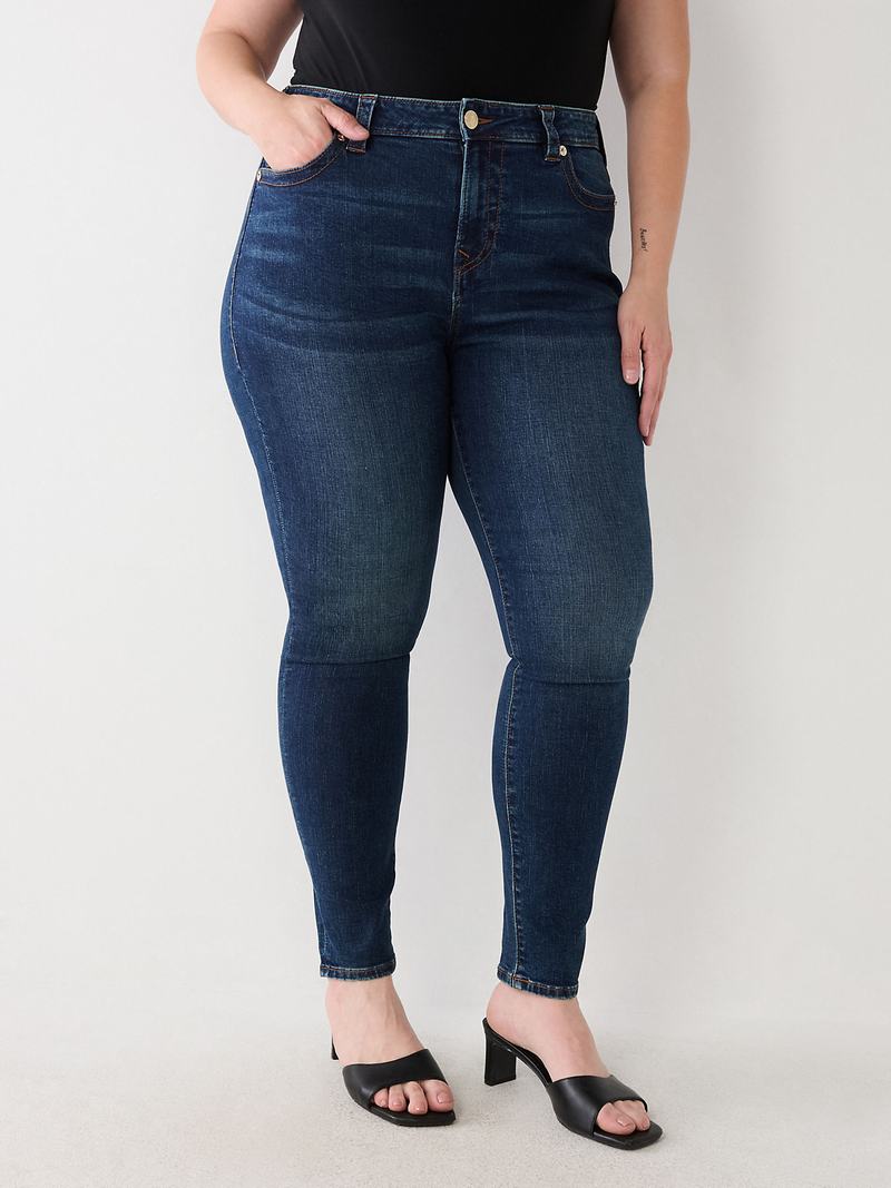 True Religion Plus Jennie Mid Rise Curvy Skinny Jeans Damen Dunkelwaschen | 65097GDYS