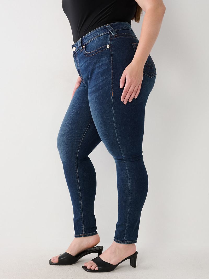 True Religion Plus Jennie Mid Rise Curvy Skinny Jeans Damen Dunkelwaschen | 65097GDYS