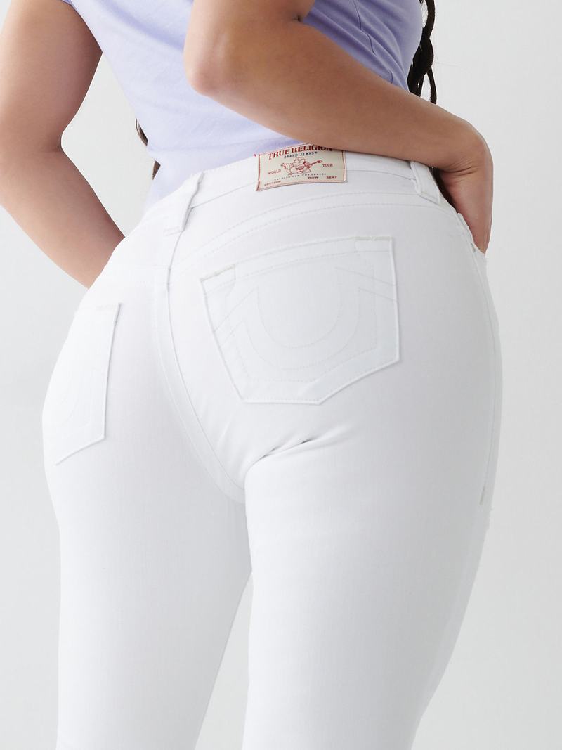 True Religion Jennie Mid Rise Curvy Skinny Jeans Damen Weiß | 28014SECJ