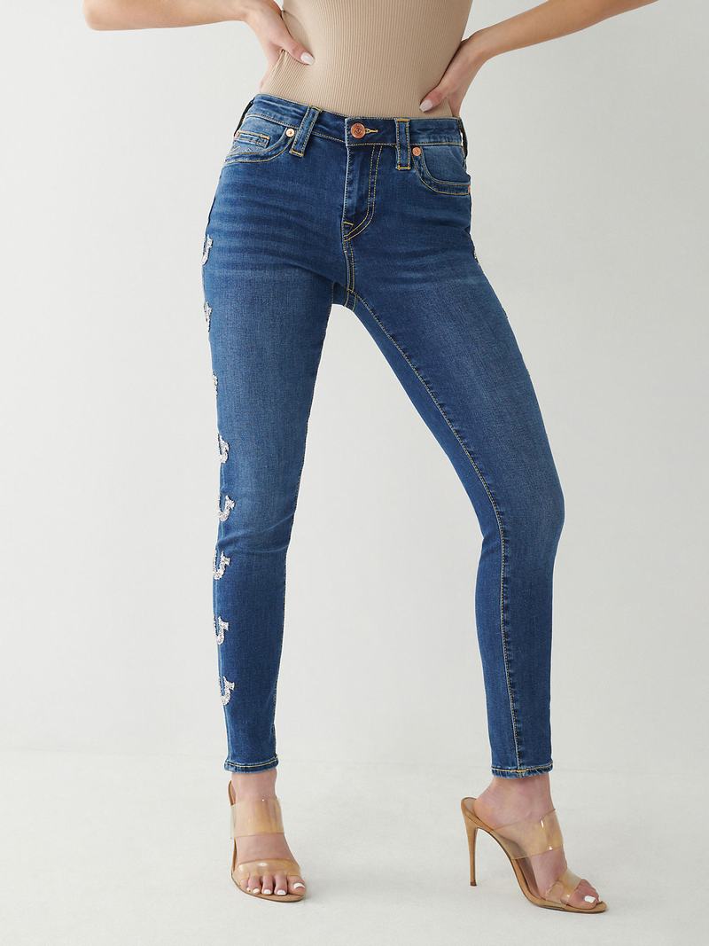 True Religion Jennie Mid Rise Curvy Skinny Jeans Damen Waschen | 38974YDTL