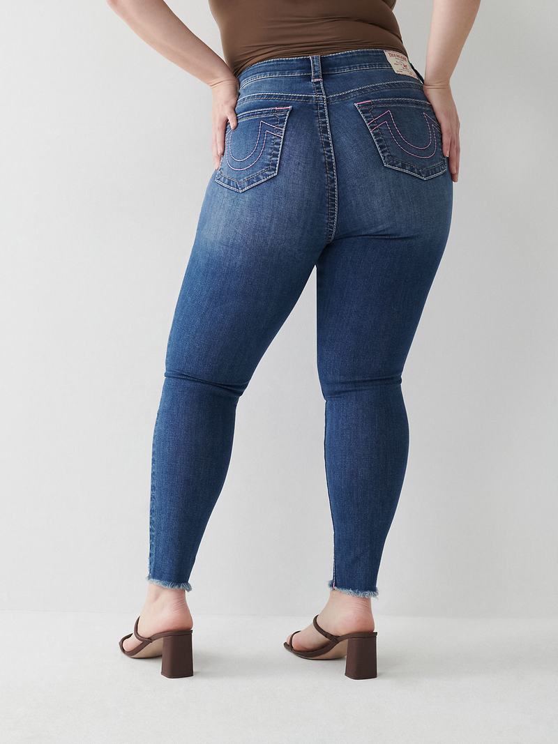 True Religion Jennie Big T Curvy Skinny Jeans Damen Blau | 89064NPKI