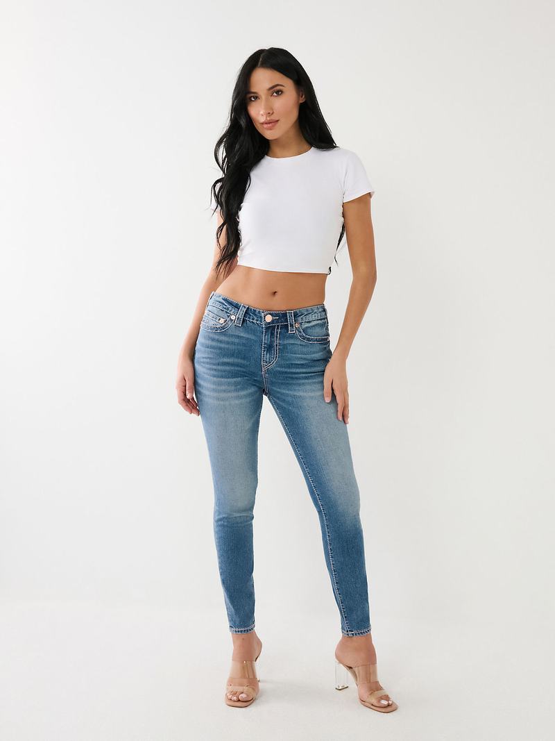 True Religion Halle Big T Super Skinny Jeans Damen Hellblau | 90283MWUX