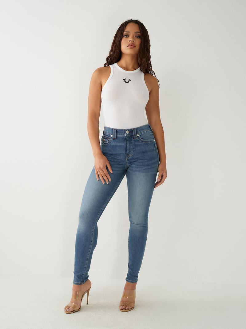 True Religion Halle High Rise Super Skinny Jeans Damen Waschen | 47063MZLF