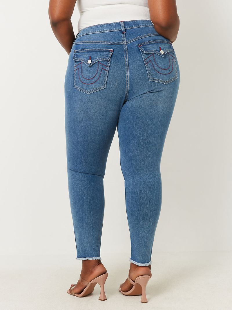 True Religion Plus Halle High Rise Super Skinny Jeans Damen Hellblau | 94716CMOB