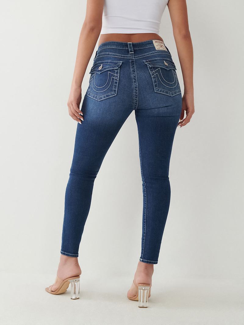 True Religion Halle High Rise Super Skinny Jeans Damen Dunkelwaschen | 48321ZALM