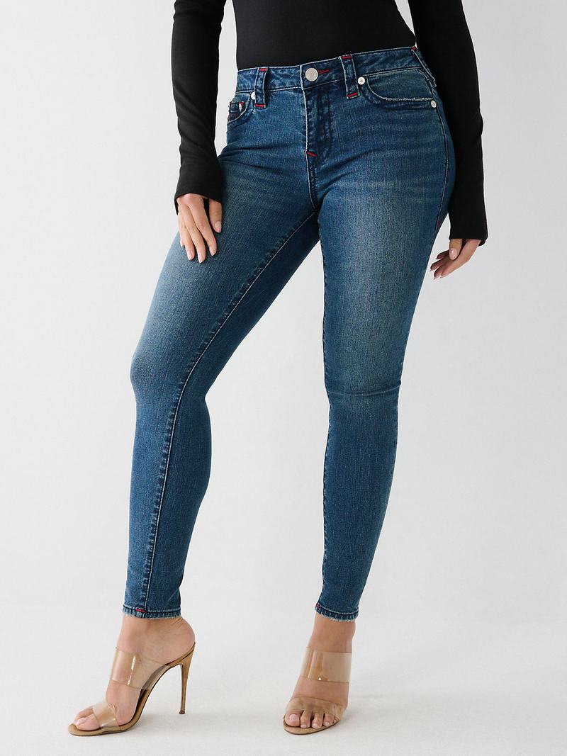 True Religion Jennie Curvy Schlank Big T Jeans Damen Dunkelblau | 61357VOMY