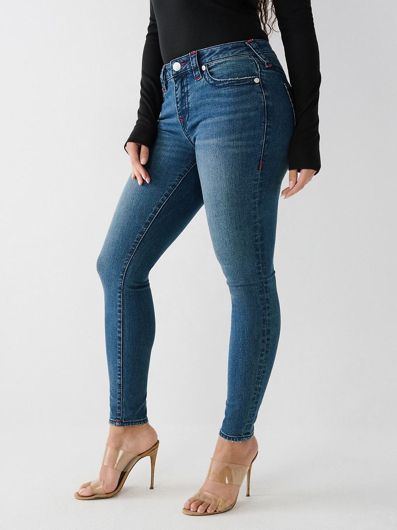 True Religion Jennie Curvy Schlank Big T Jeans Damen Dunkelblau | 61357VOMY