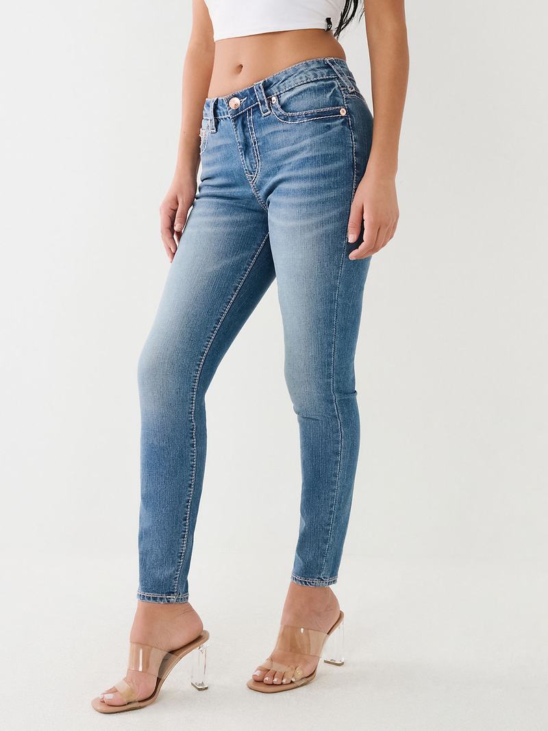 True Religion Halle Super Schlank Big T Jeans Damen Hellblau | 82635GIOC