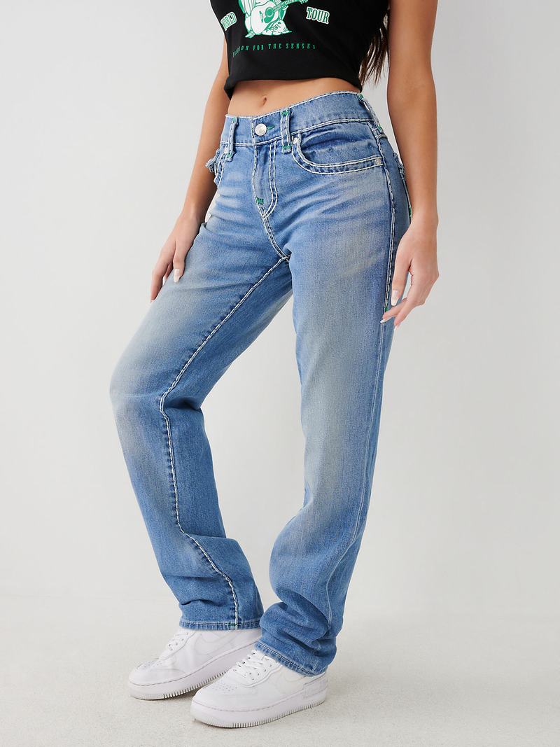 True Religion Ricki Stitch Relaxed Super T Jeans Damen Waschen | 90178VIZC