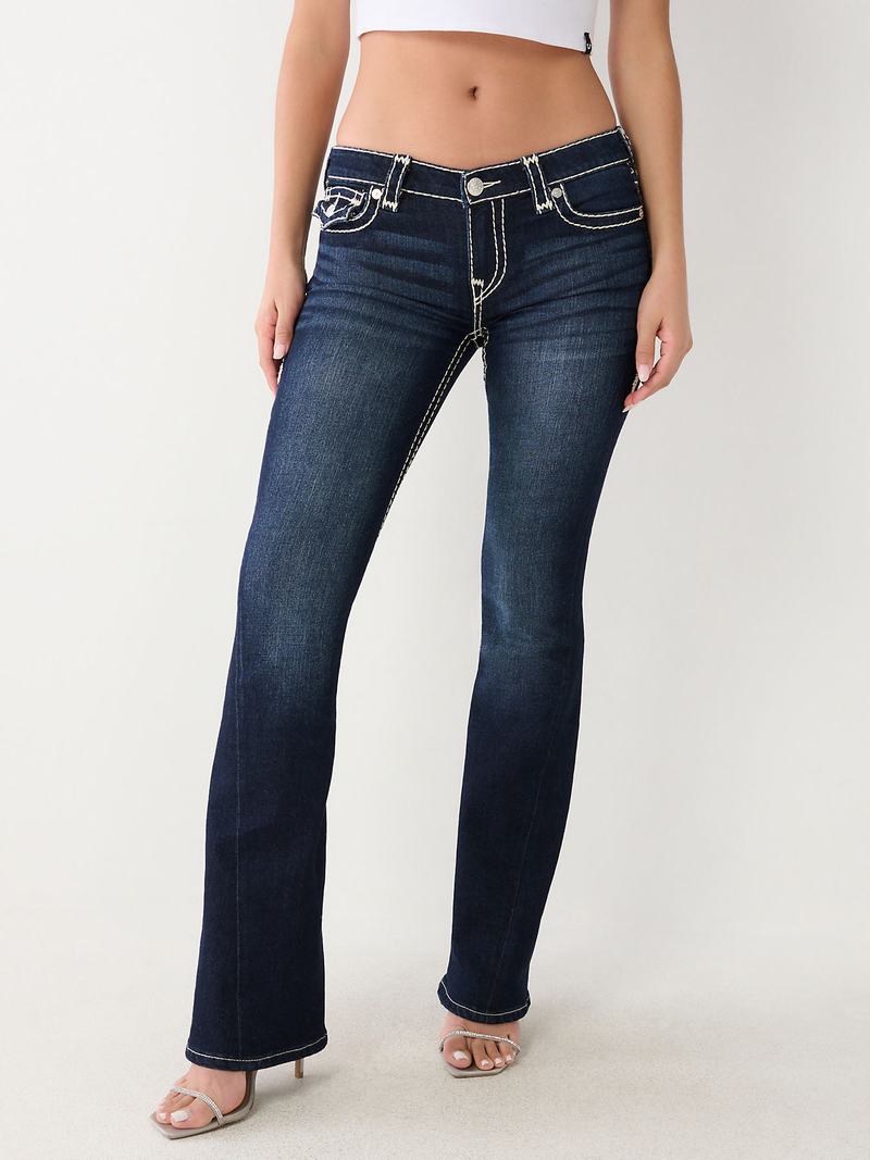 True Religion Joey Low Rise Flare Super T Jeans Damen Dunkelgrau | 90635MZAC