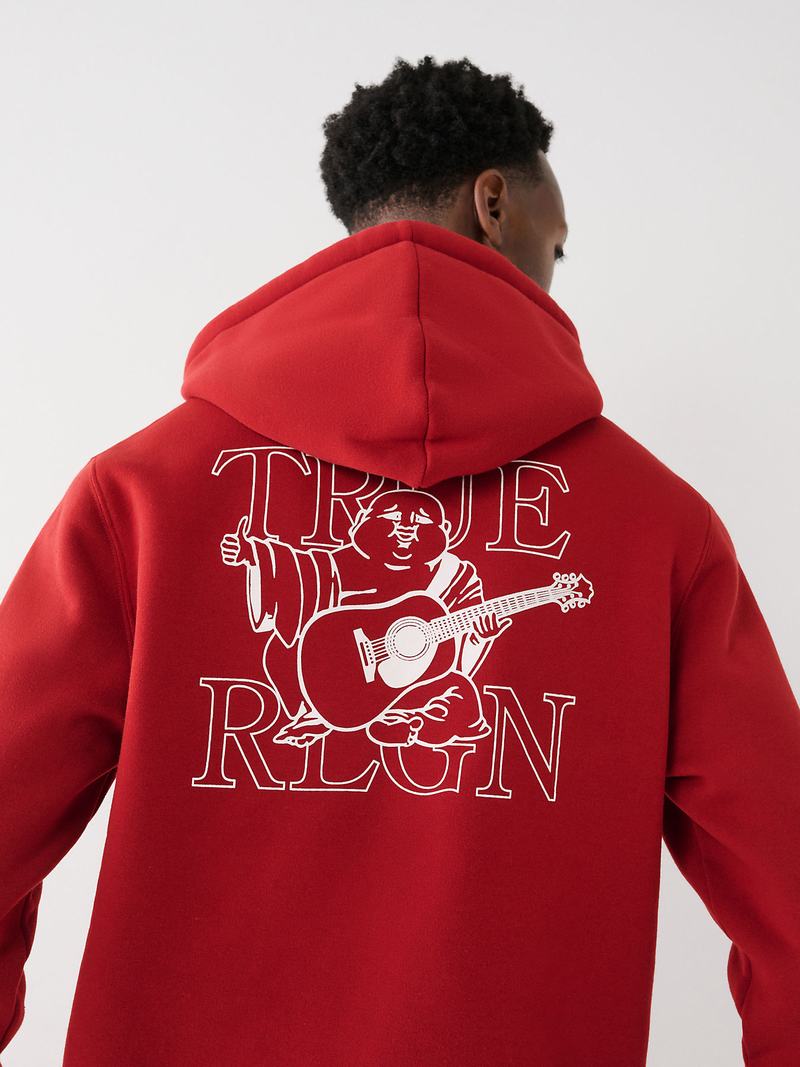 True Religion Buddha Zip Hoodie Herren Rot | 80543RHTB